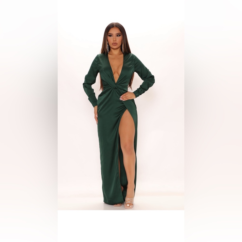 Satin Maxi Dress Hunter Brand new/Small